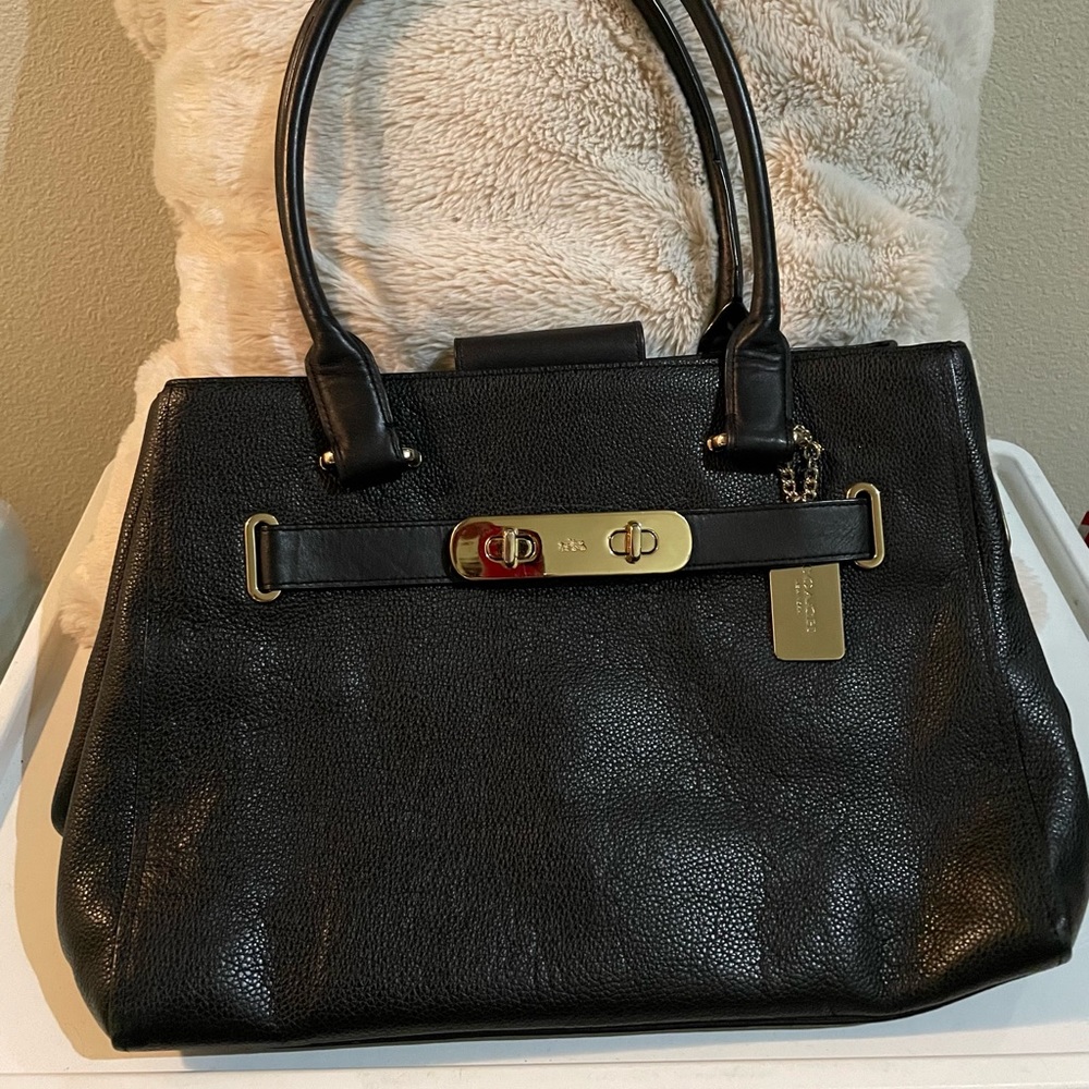 Black leather Coach